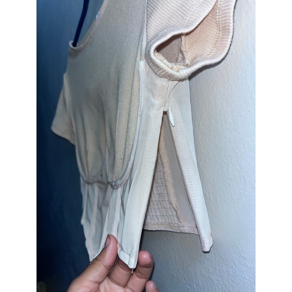 Princess Polly Ribbed Corset Top Beige Size 6 Short Sleeve - Picture 3 of 4